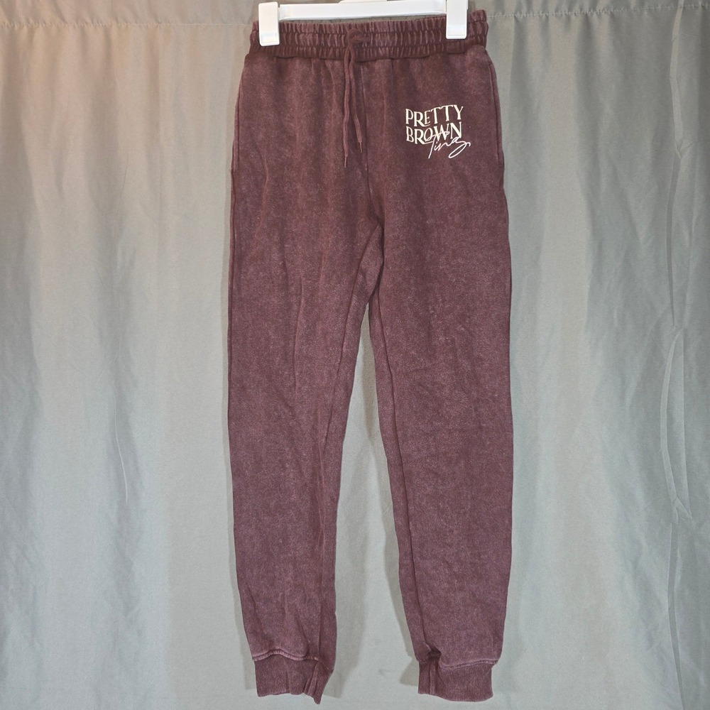 Legendary Rootz Pretty Brown Ting Joggers Burgundy Acid Wash Sweatpants XS